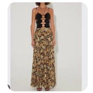 Chic Black and Gold Floral Hansen & Gretel Dress